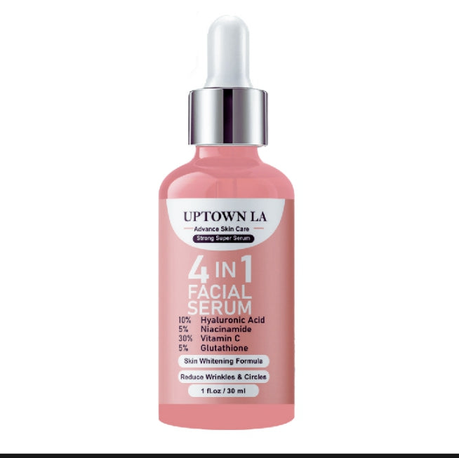 UPTOWN LA 4IN1 Super Skin Glowing Serum | 5% Niacinamide, 30% Vitamin C 10%, Vitamin E 10% & HA | 30 ml